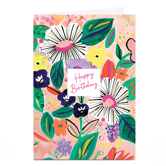 Personalised Birthday Card - Full floral