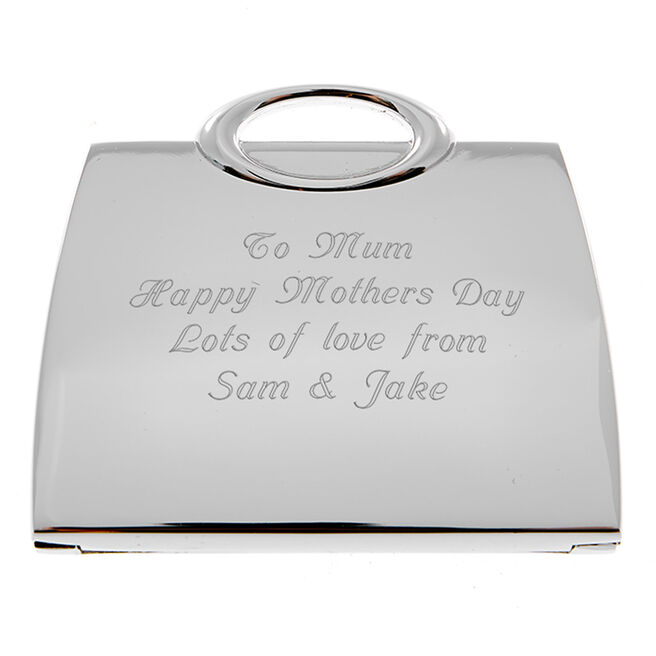 Personalised Engraved Handbag Compact Mirror