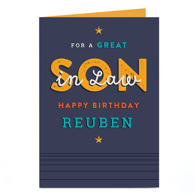 Personalised Birthday Card - Son In Law 