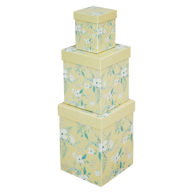 Jeff Banks Recyclable Floral Kraft Gift Boxes - Set of 3