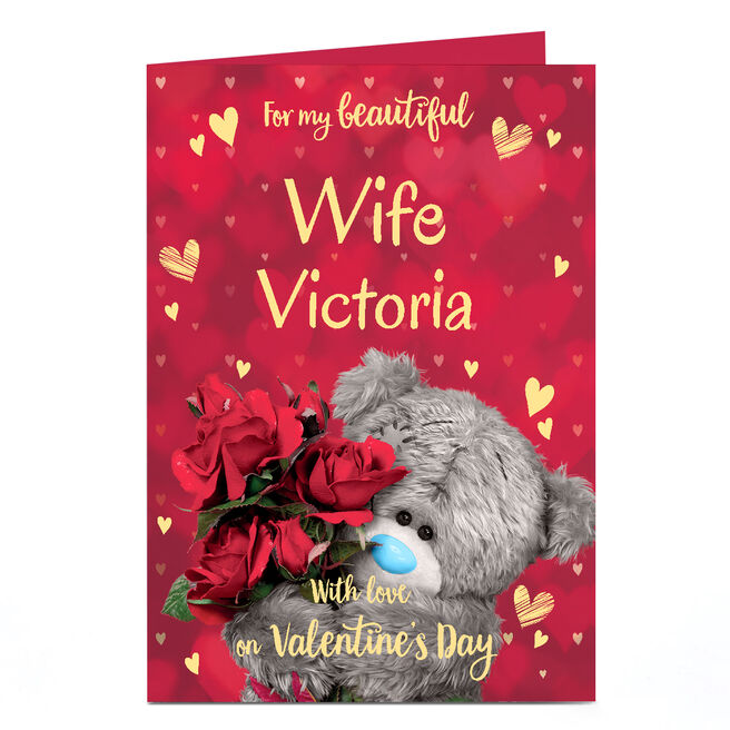 Personalised Tatty Teddy Valentine's Day Card - For My Beautiful, Wife