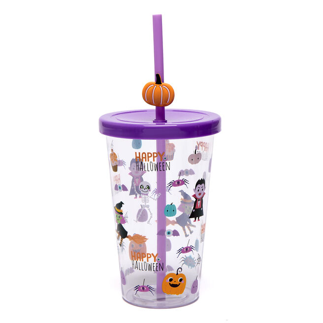 Happy Halloween Drinks Tumbler & Straw