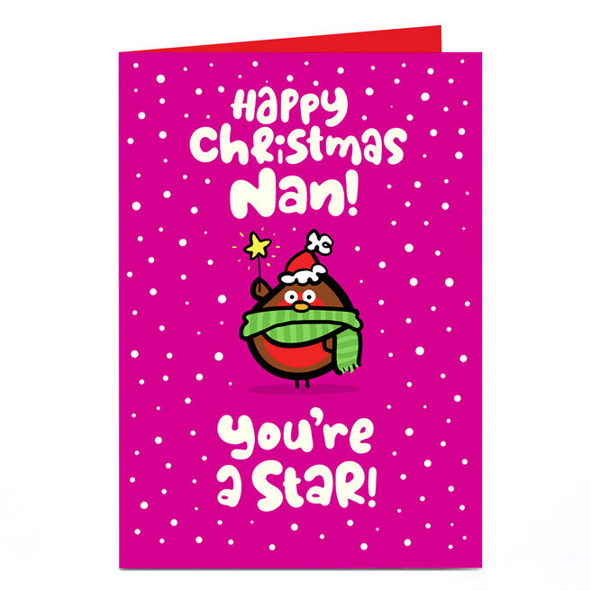 Personalised Fruitloops Christmas Card - Nan You're a Star