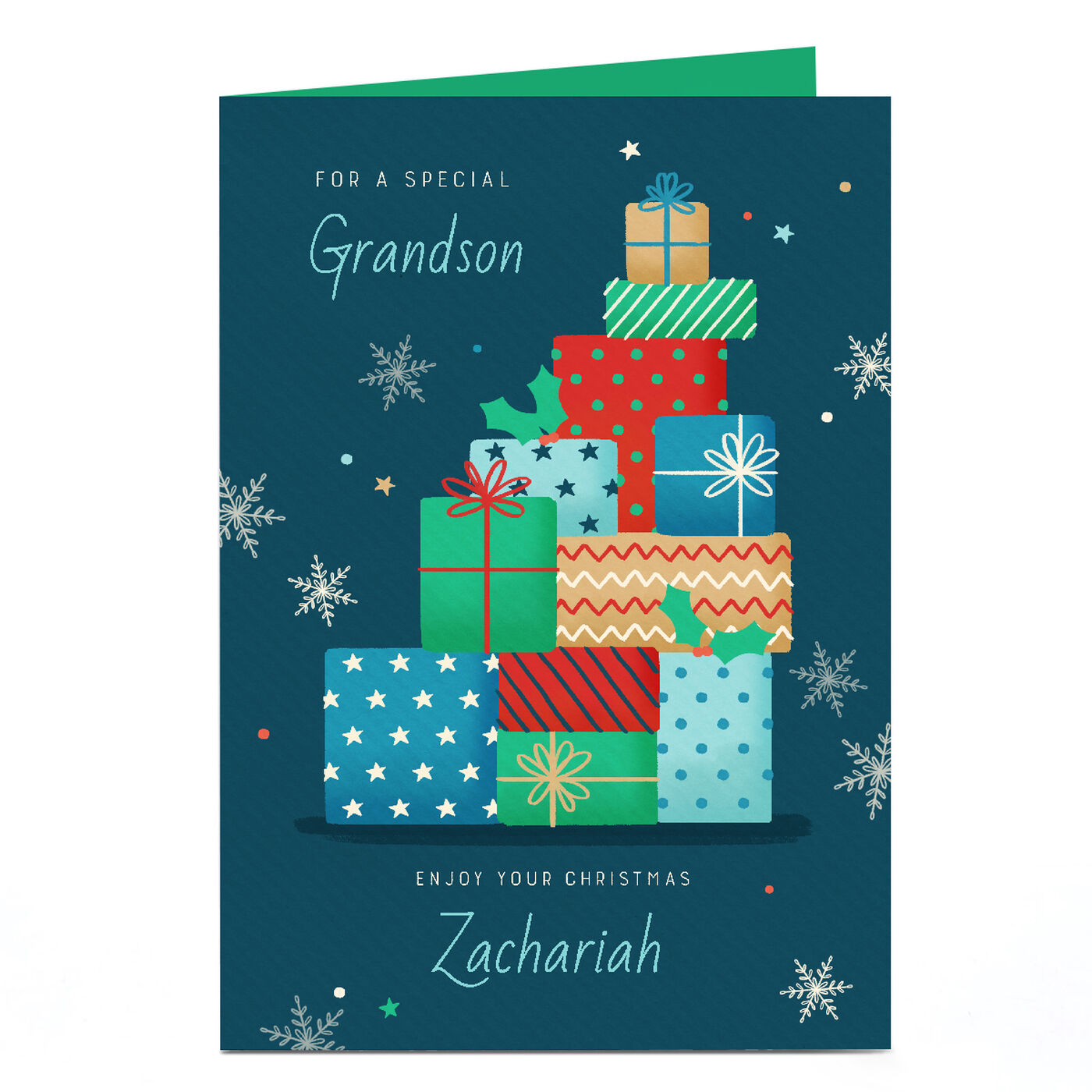 Buy Personalised Christmas Card Box of Presents Blue for GBP 1.79