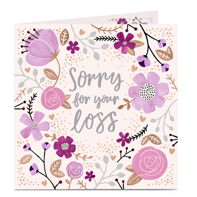 Personalised Sympathy Card - Sorry For Your Loss, Floral