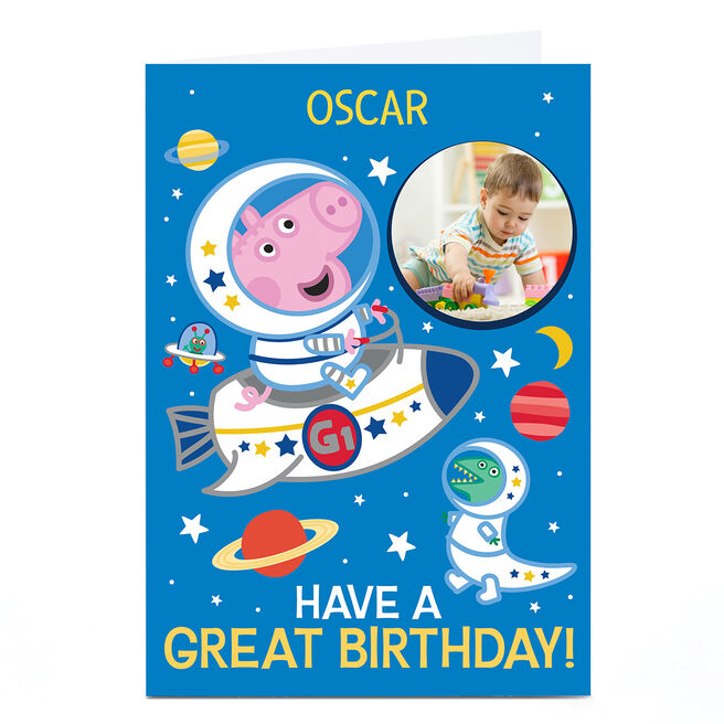 Personalised Birthday Card - Peppa Pig, Photo Upload, Any Name