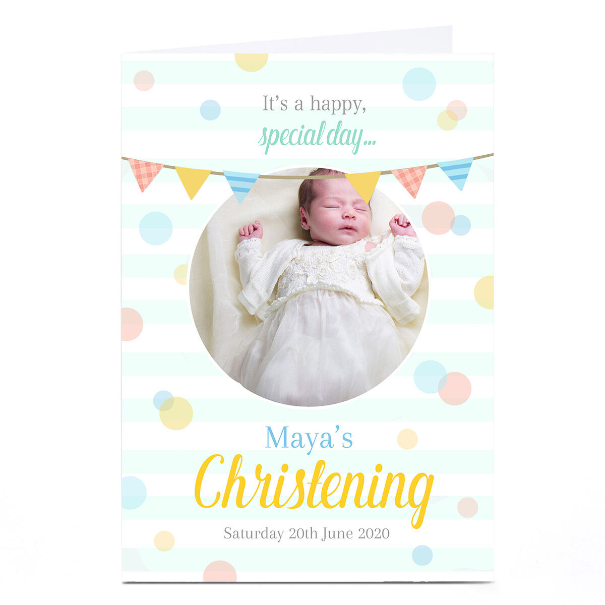 WHITE COTTON CARDS Taufe Karte – Handgefertigt, 16x16 Cm, Mit Strass & Glitzer, Umschlag Inklusive