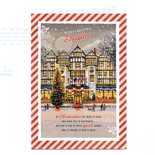 Personalised Christmas Card - Snowy Village Scene, Daughter