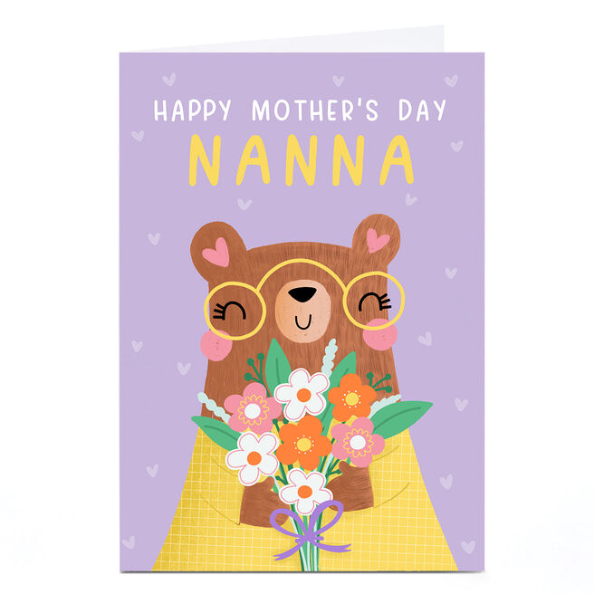 Personalised Jess Moorhouse Mother's Day Card - Cute Bear, Nanna