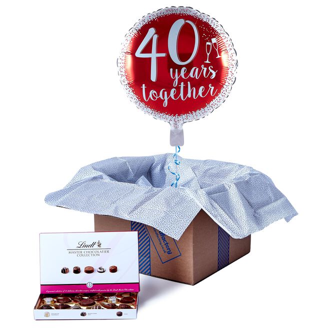 40 Years Together Balloon & Lindt Chocolates - FREE GIFT CARD!