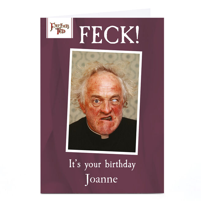 Personalised Father Ted Birthday Card - Feck!