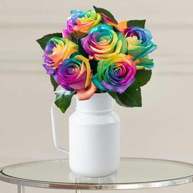 Rainbow Roses Flower Bouquet