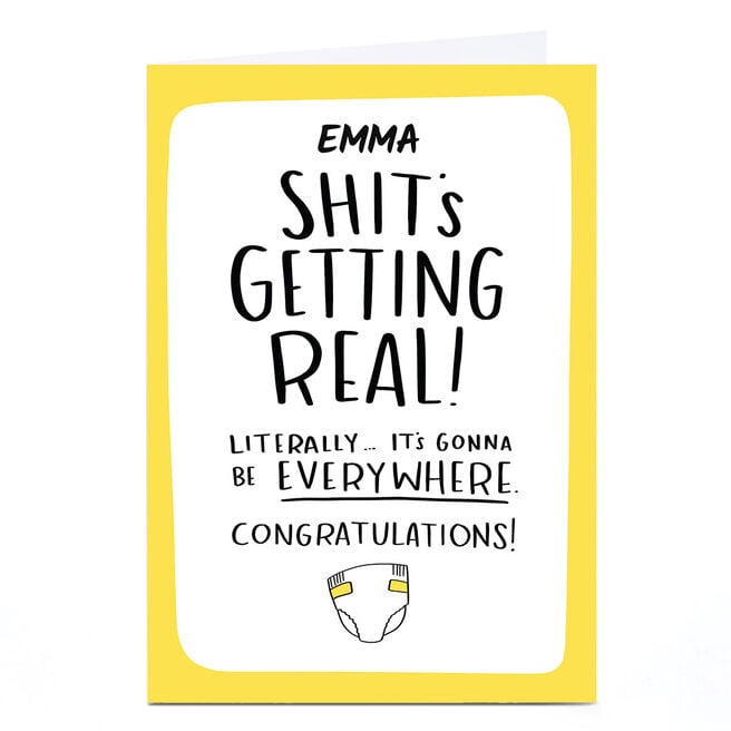 Personalised Whale & Bird Card - Sh*t's Getting Real! 