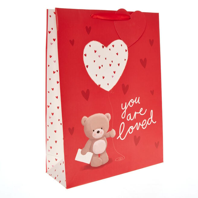 You Are Loved Hugs Bear Extra Large Valentine's Day Gift Bag