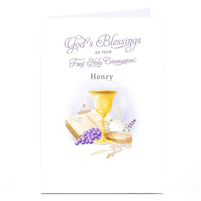 Personalised 1st Holy Communion Card - God's Blessings 