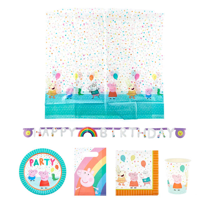 Peppa Pig Birthday Party Tableware & Decorations Bundle - 82 Pieces