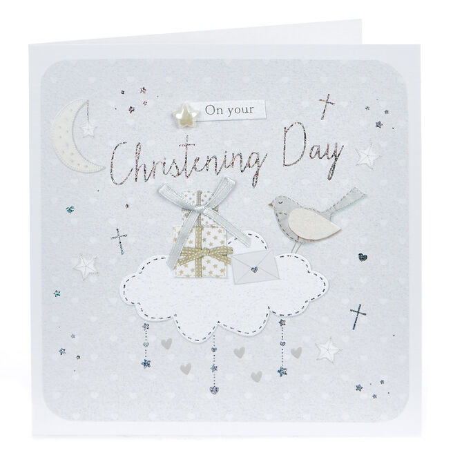 Boutique Collection Christening Card - Gifts On A Cloud
