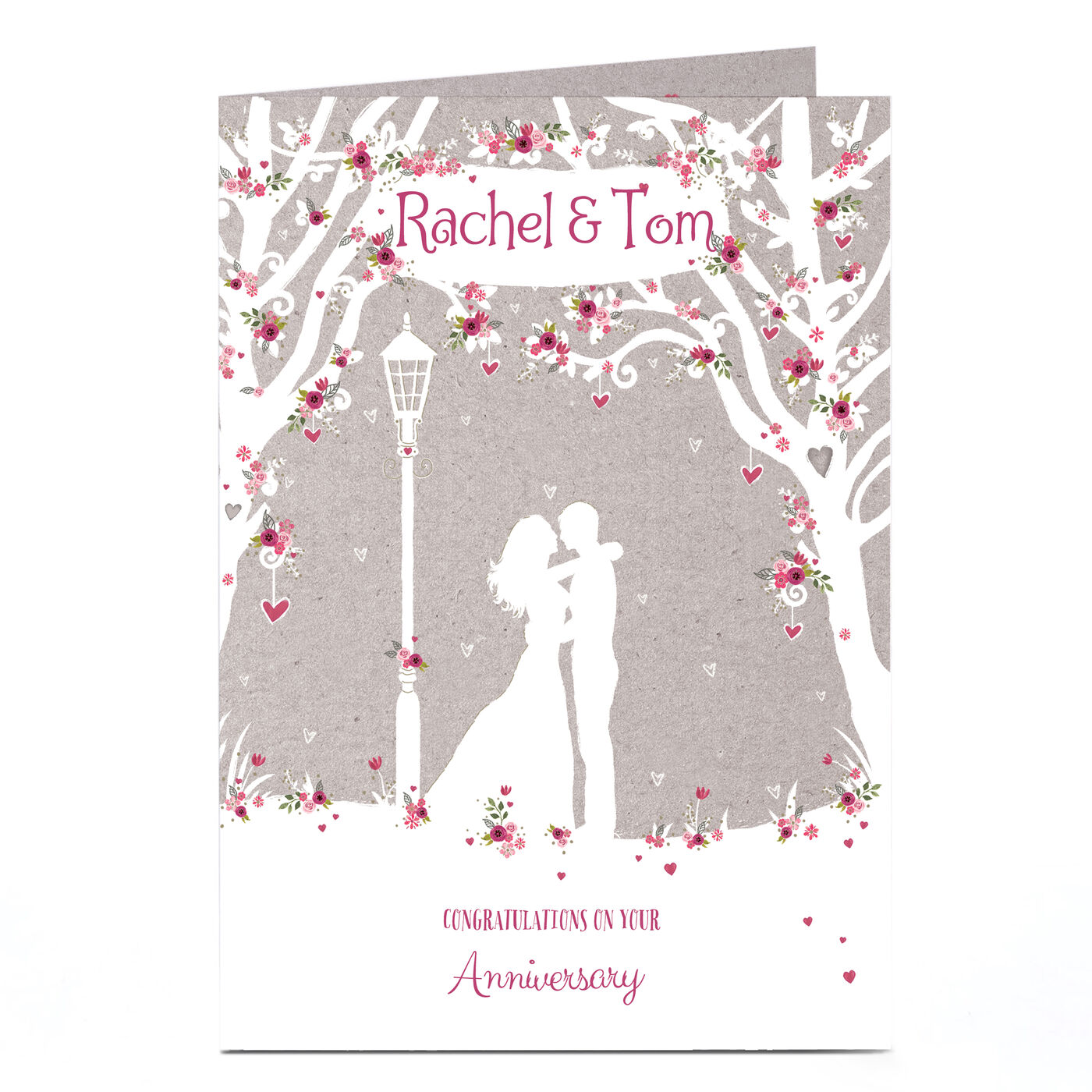 Buy Personalised Anniversary Card - Floral Silhouette for GBP 2.99 ...