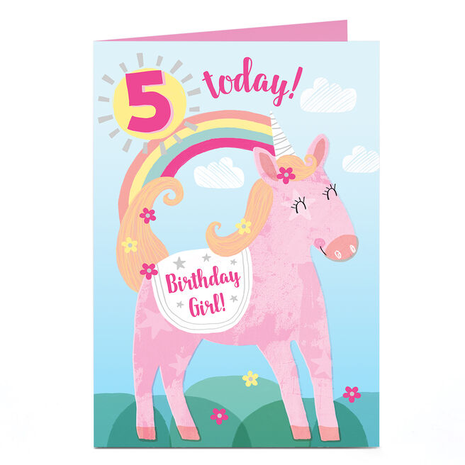5th Birthday Card - Unicorn Birthday Girl