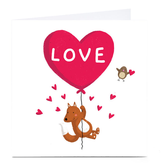 Personalised Dumpling Green Valentine's Day Card -  Fox & Balloon