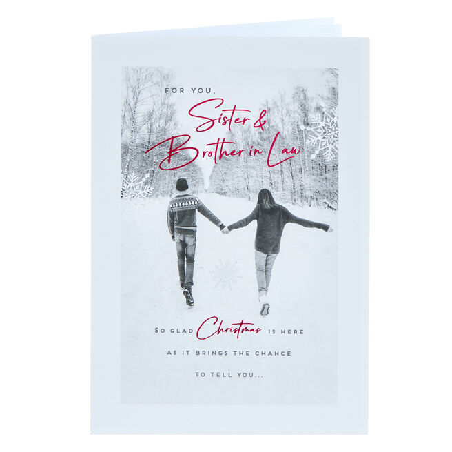 Sister & Brother In Law Black & White Christmas Card