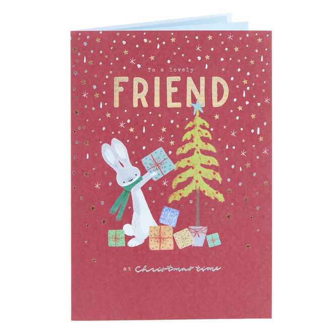 Friend Bunny & Tree Christmas Card