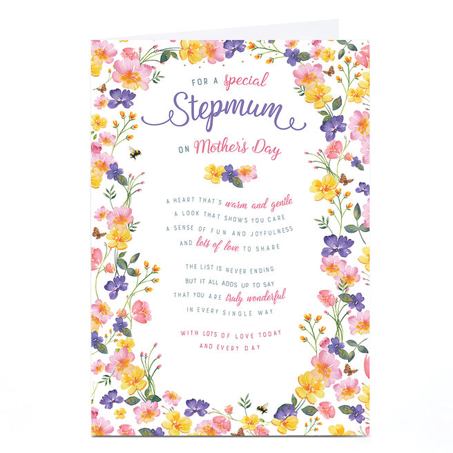 Personalised Mother's Day Card - Special Stepmum Poem