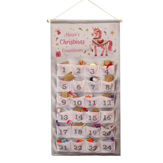 Personalised Unicorn Christmas Advent Calendar,  Personalised Unicorn Christmas Advent Calendar