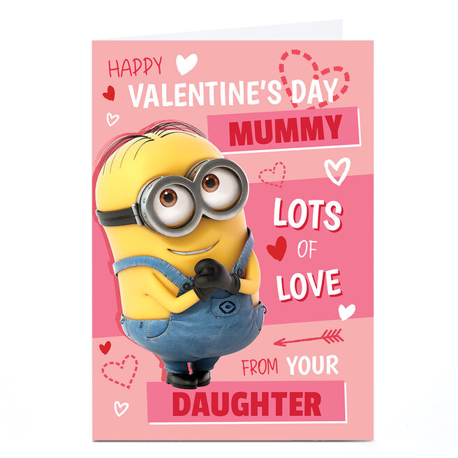 Personalised Minions Valentine's Day Card - Mummy from Daughter