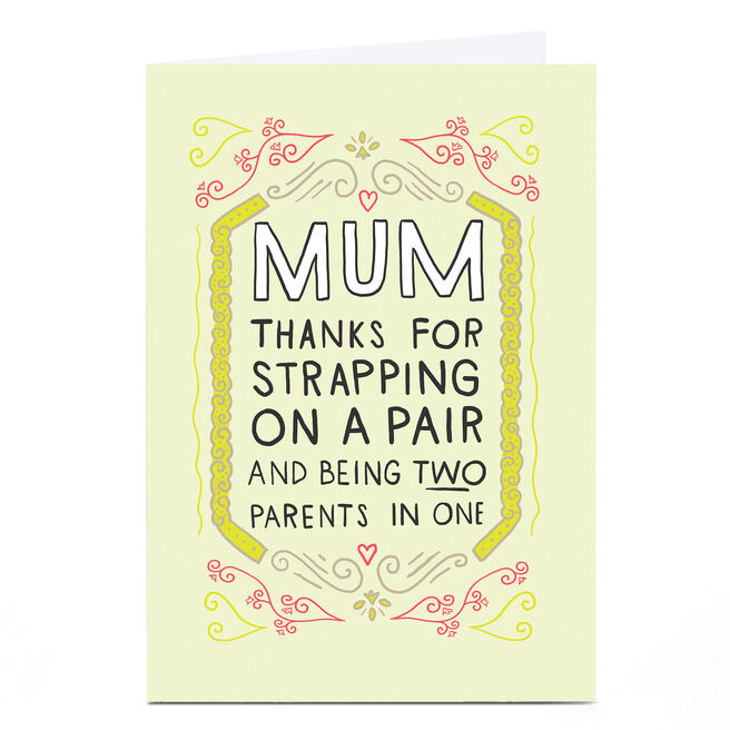 Personalised Father's Day Card - Mum, Two Parents In One