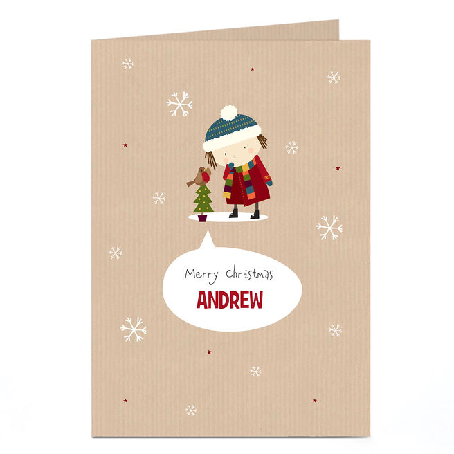 Personalised Christmas Card - Rocking Robin