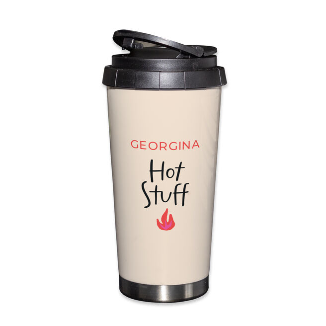 Personalised 16oz Stainless Steel Travel Mug - Hot Stuff