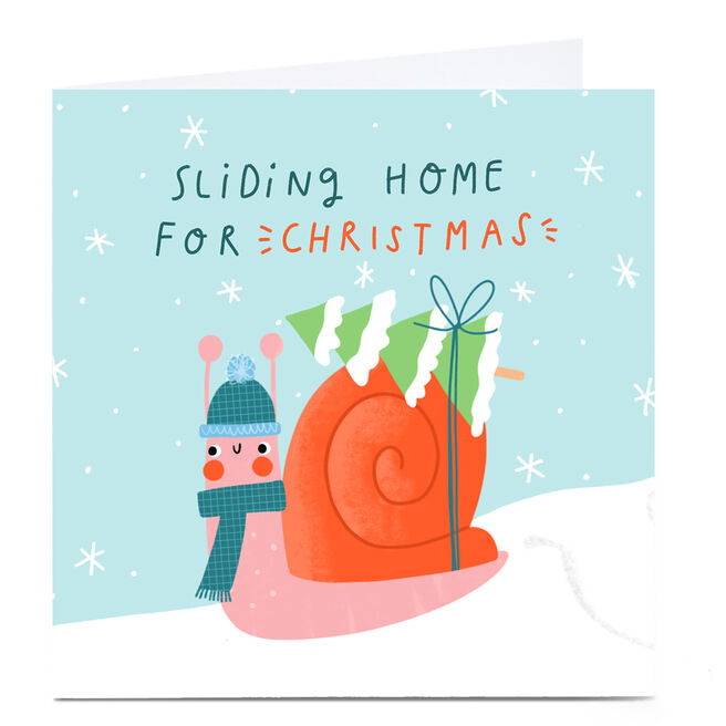Personalised Jess Moorhouse Christmas Card - Sliding Home