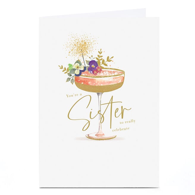 Birthday Card - Peach Cocktail, Sister