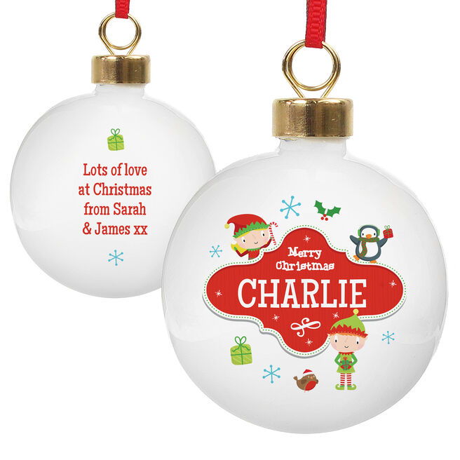 Personalised North Pole Christmas Bauble