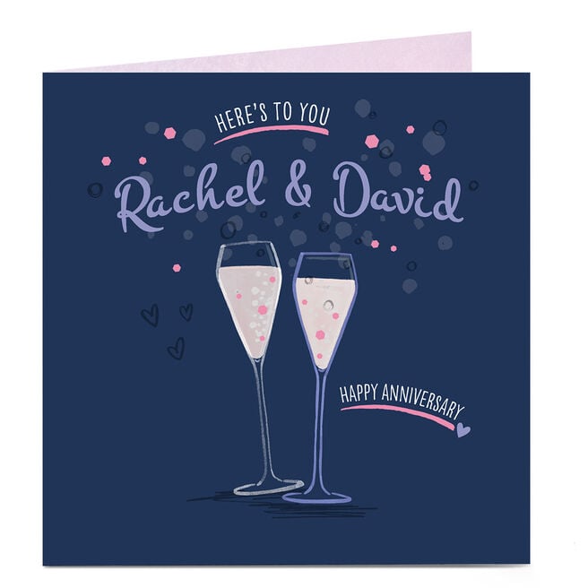 Personalised Anniversary Card - Here's To You