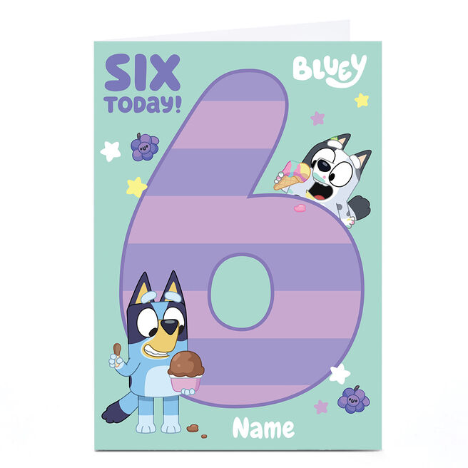 Personalised Birthday Card - Bluey 6 Today!