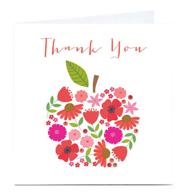 Personalised Klara Hawkins Thank You Card - Floral Apple