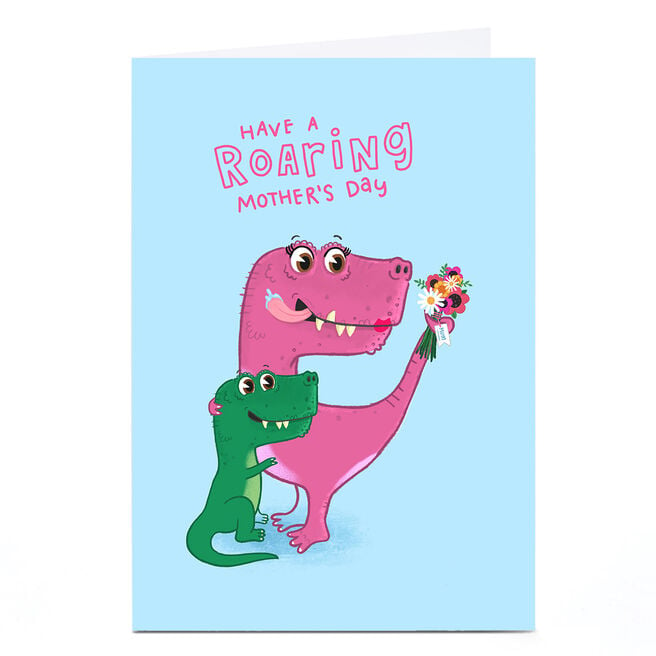 Personalised Blue Kiwi Mother's Day Card - A Roaring Day