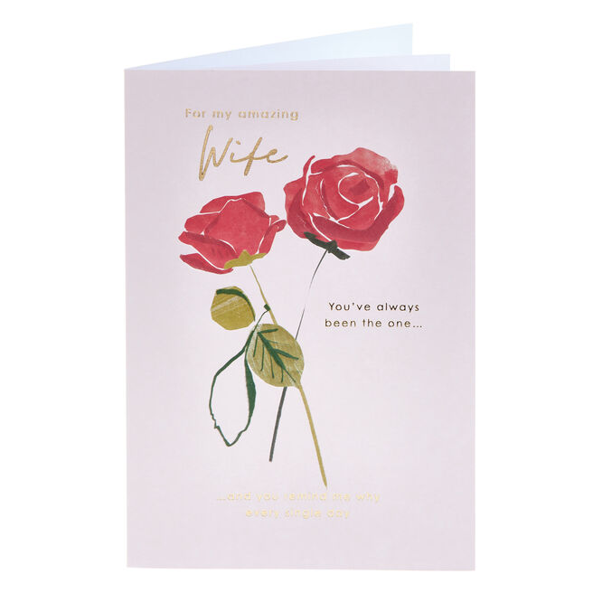 Wife Pair of Roses Valentine's Day Card