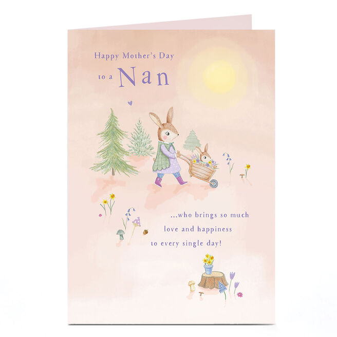 Personalised Mother's Day Card - Gardening Rabbits, Nan