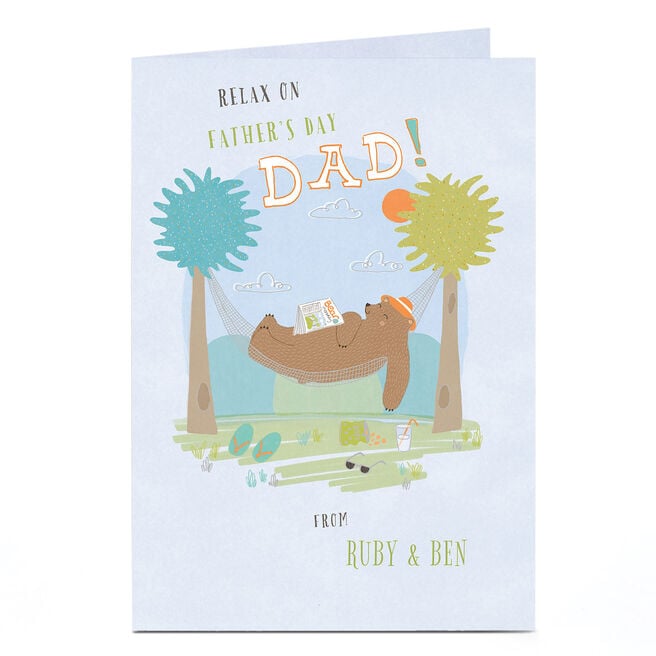 Personalised Father's Day Card - Relaxing Bear
