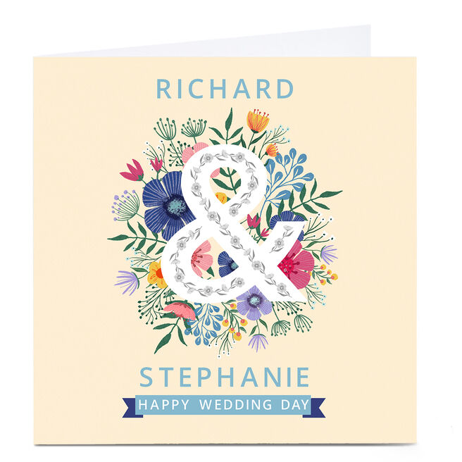 Personalised Dalia Clark Wedding Card - Floral