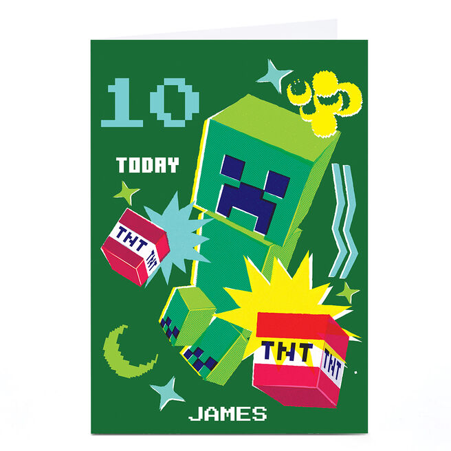 Personalised Minecraft Birthday Card - Any Age and Name