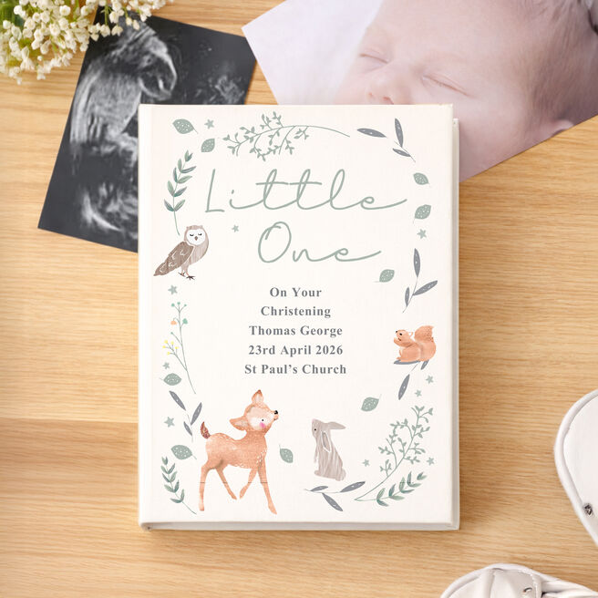 Personalised Woodland Animals 6x4-Inch Photo Album with Sleeves