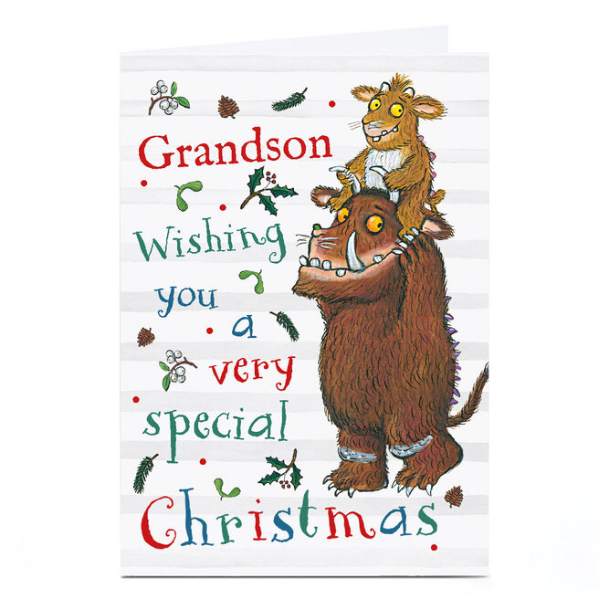 Personalised Gruffalo Christmas Card - Very Special Christmas, Grandson