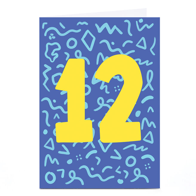12th Birthday Card - Colourful Doodles