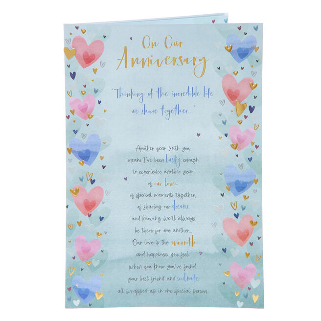 Heart Border Special Words Our Anniversary Card