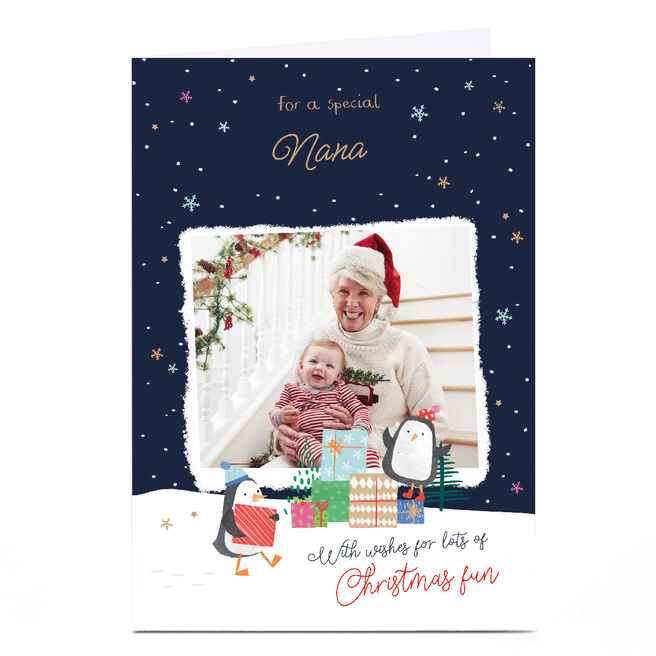 Photo Christmas Card - Christmas Fun Photo Frame, Nana