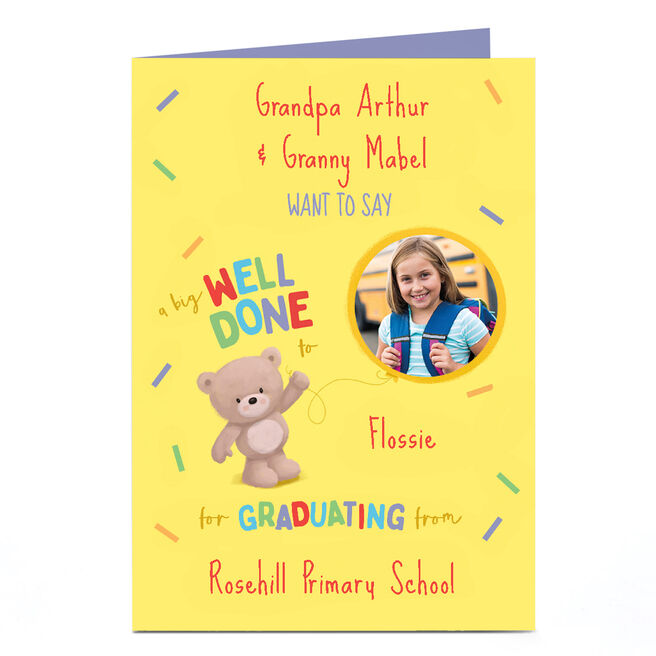 Photo Hugs Graduation Card - Well Done for Graduating